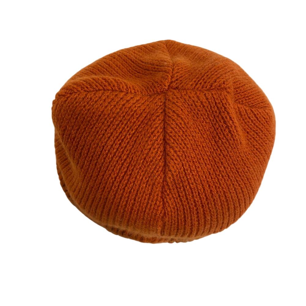 Hermes Gorro de Cashmere com Marca H Laranja Cashmere Feminino Usado