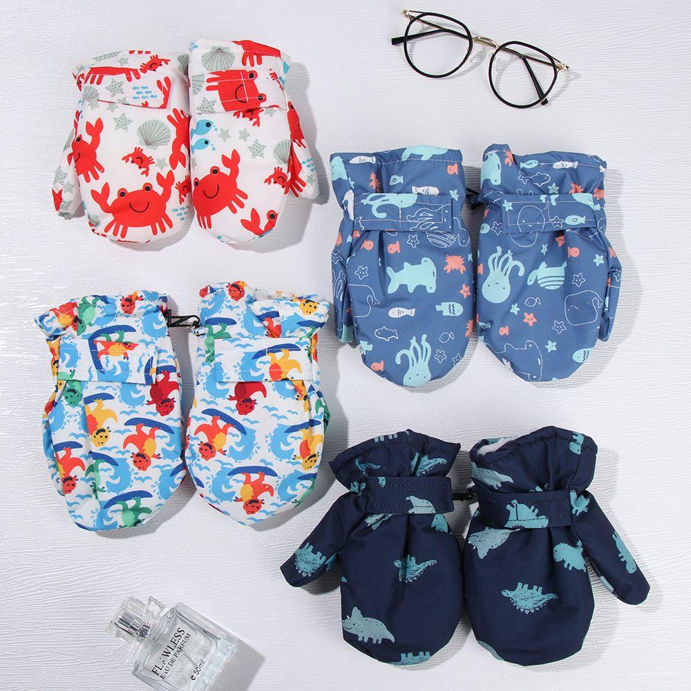 Kids Thicken Warm Snow Snowboard Windproof Waterproof Long-sleeved Mitten Children Ski Gloves