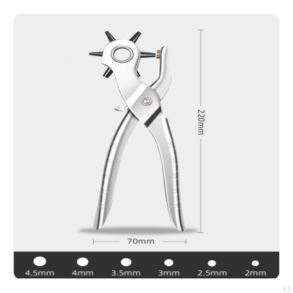 Belt Hole Perforator LaborSaving Leather Punch Heavy Duty Revolving Plier for