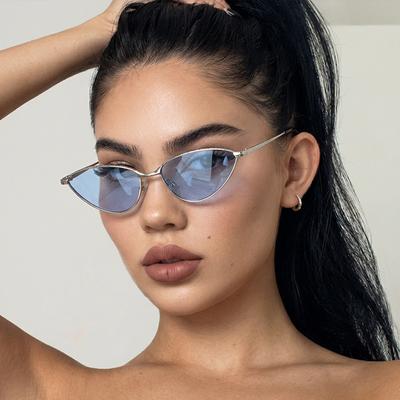 Small Frame Sunglasses Women Fashion Triangle Cat Eye Sunglasses Men Retro Metal Glasses Outdoor Sunglasses UV400