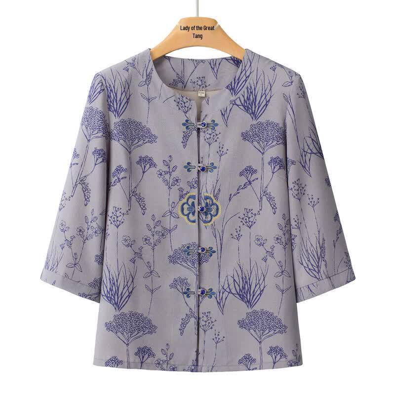 YUZHAOLIN Women s Mid-Aged Thin Cardigan Shirt 5XL