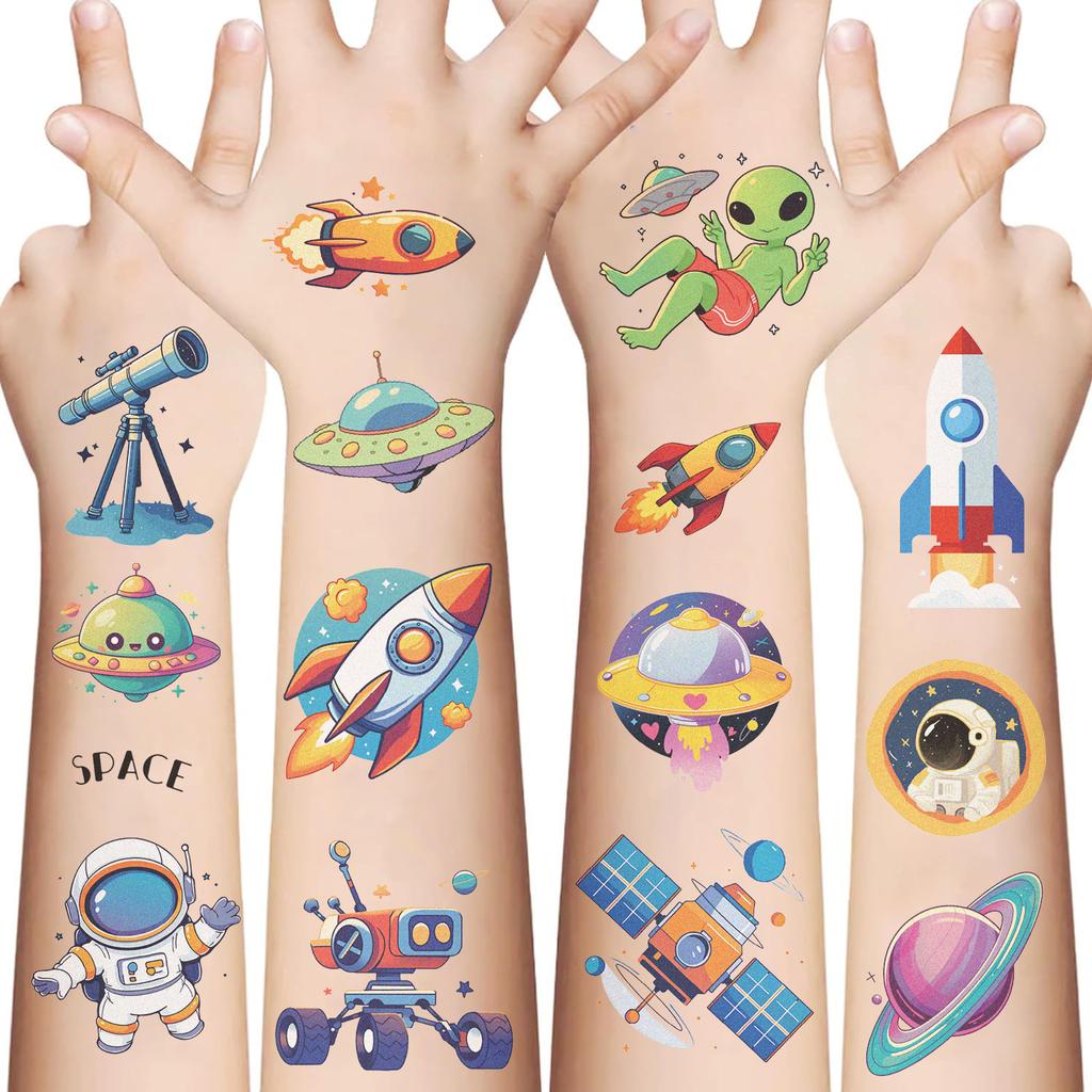 New Space Astronaut Party Tattoo Stickers Waterproof Party Party Party Gift Funny Fun Face Stickers