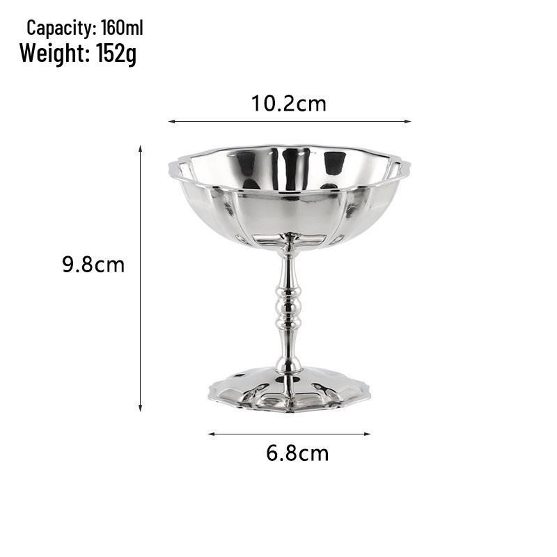 304 Stainless Steel Dessert Cup and Pudding Bowl – Small Snack Plate for Ice Cream