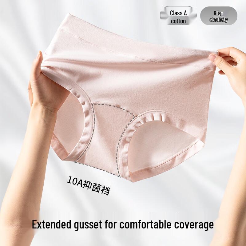 LangSha Women's Medical Grade Cotton Mid-High Waist Tummy Control Briefs 4-Pack