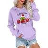 Women's Casual Comfortable Neck Hooded Long Sleeve Christmas Print Warm Sweatshirt