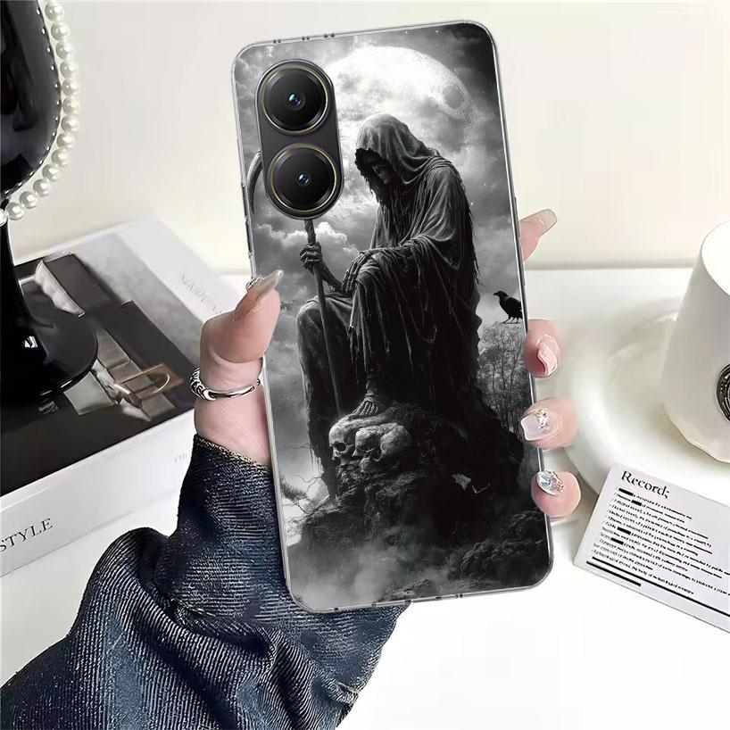 Death Grim Reaper Skull Scythe Soft Phone Case For Xiaomi Redmi 15C 15 13C 13 Poco X5 X6 X7 F7 Ultra M7 12C 12 10 10C 9C 9A 9T 9