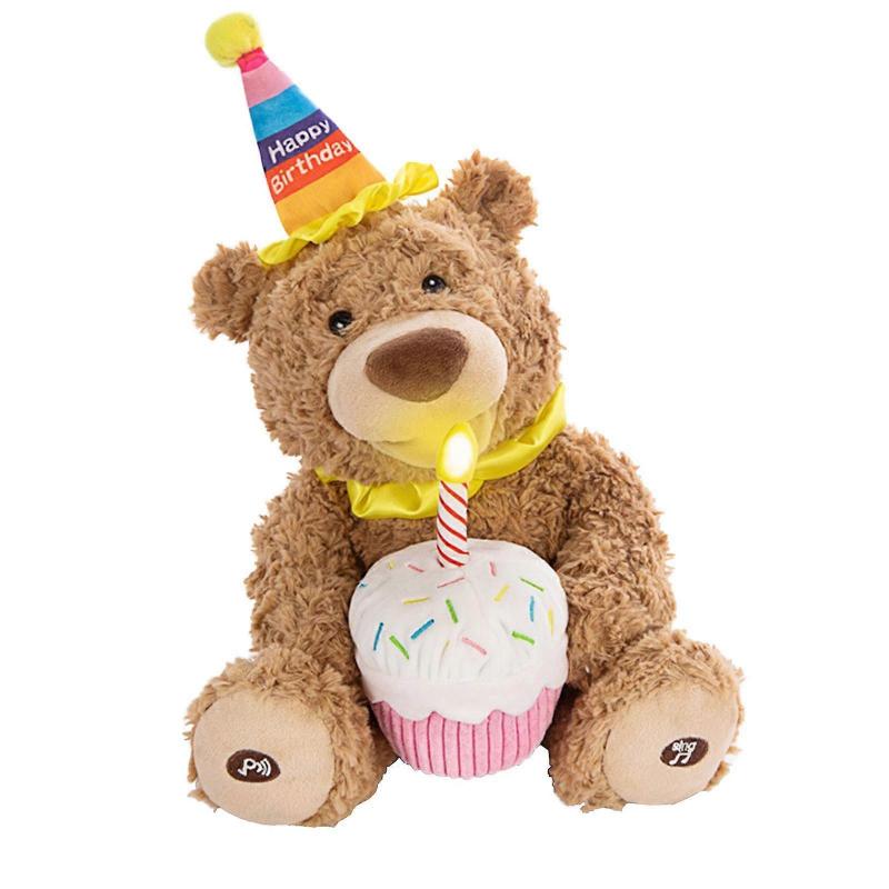 Singing Bear Plush Toy, Cute Stuffed Animal for Baby, Kids, Birthday Gift