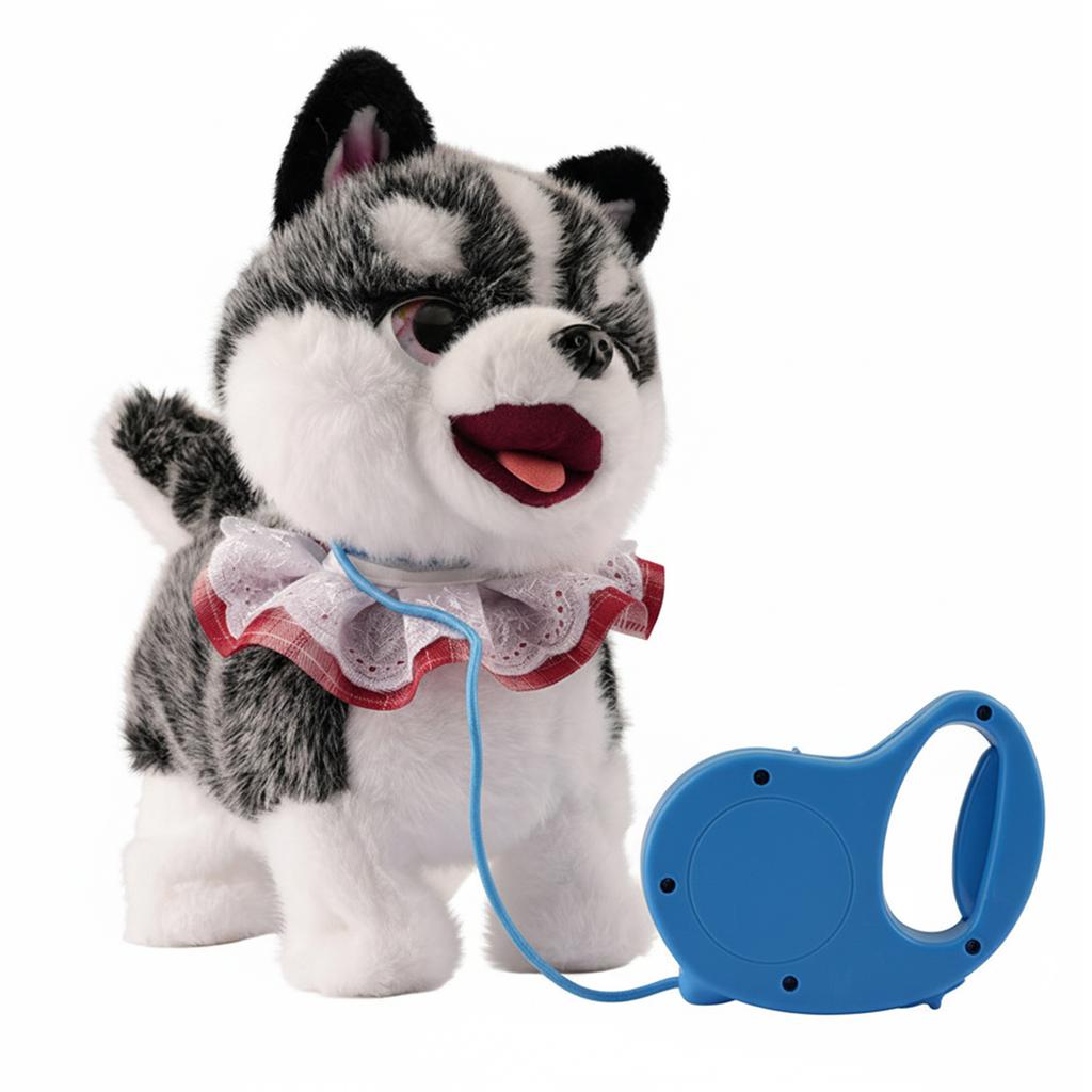 Walking Dog Repeats What You Say Realistic Licking Tongue Interactive Musical Puppy Robot Stuffed Animal Dog for Kids Toddlers