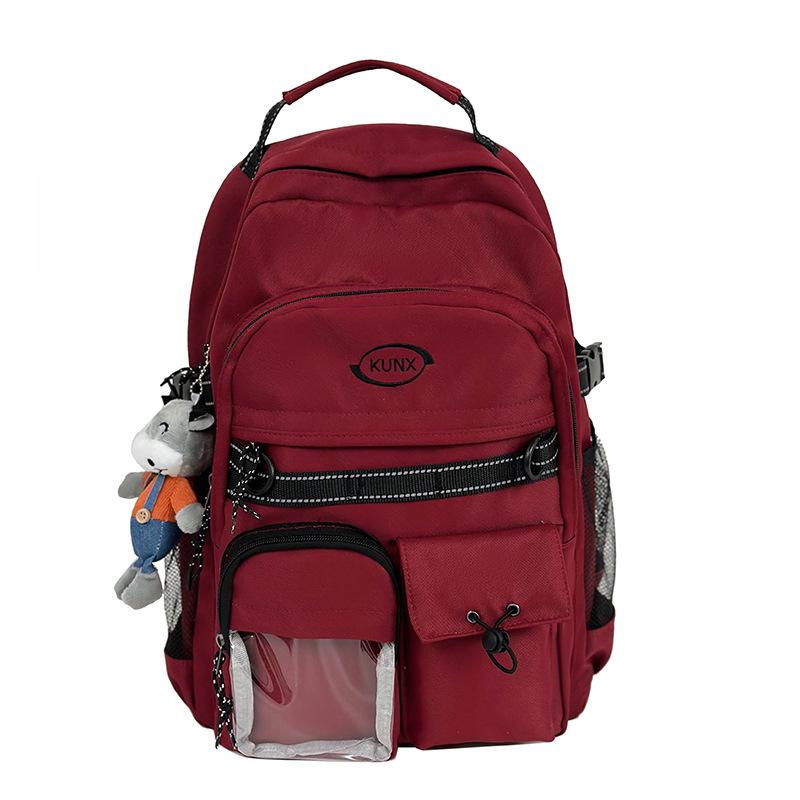 New schoolbag ins niche college style junior high school students versatile large-capacity backpack college backpack