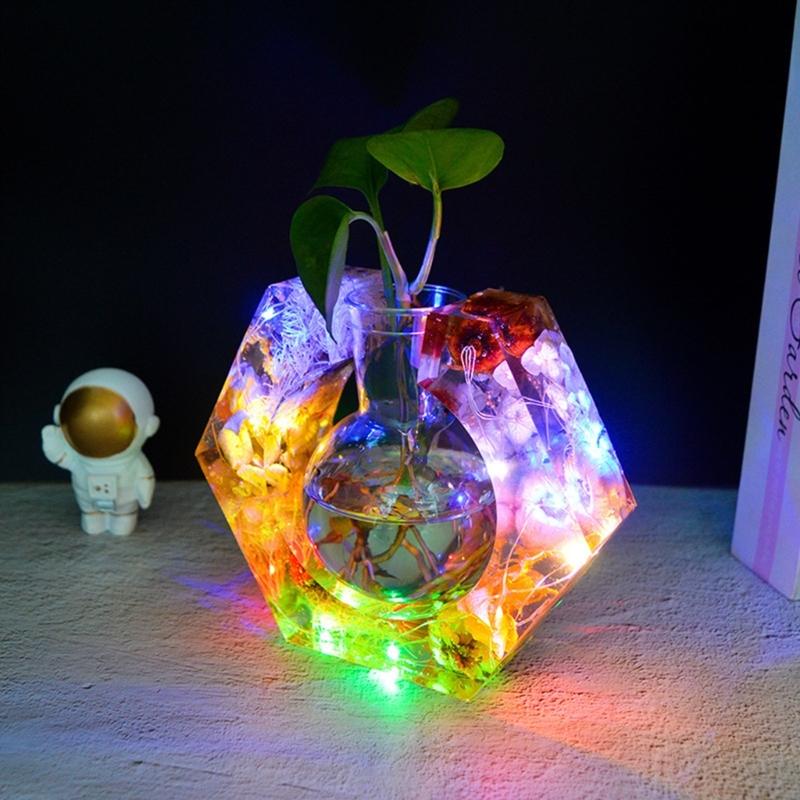 Flowers Bud Vase Silicone Resin Mold for Plant Propagation Station Epoxy Resin Casting Mold for Hydroponic Plant Home