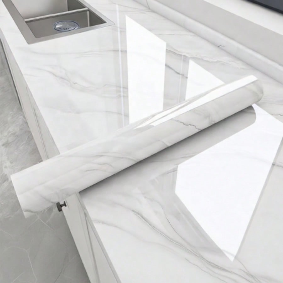 Кухонные маслостойкие наклейки, термостойкие, утолщенная пленка для реновации керамической плитки для варочных панелей и мраморных поверхностей. белый