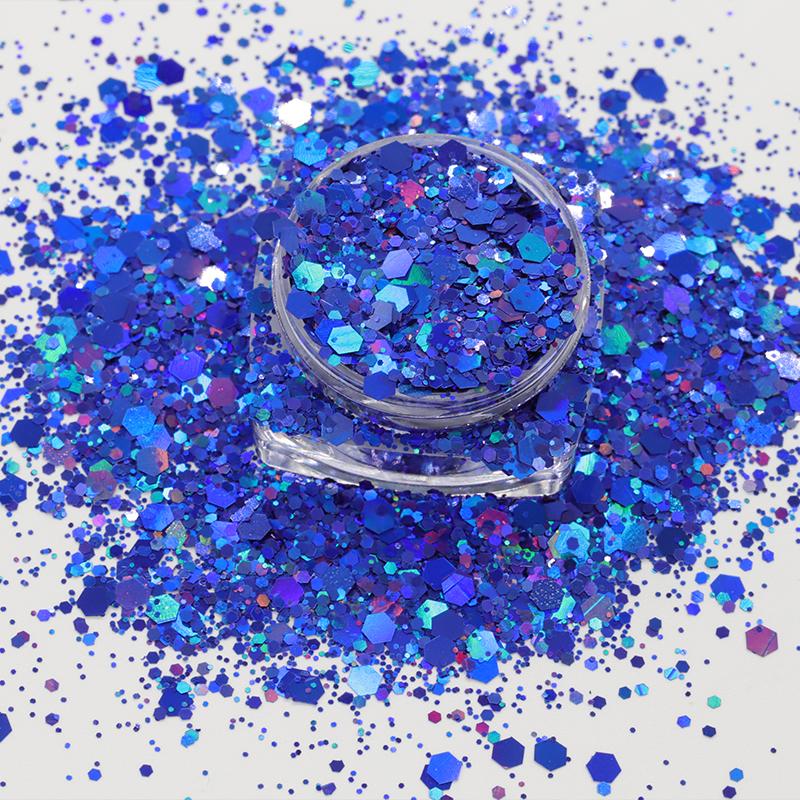 Holographic Cosmetic Christmas Decorations Chunky Glitter Nail Iridescent Flakes Sparkles Face Body Hair Nail Glitter Sequins