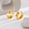 Gold Wide Band Hoop Earrings for Women