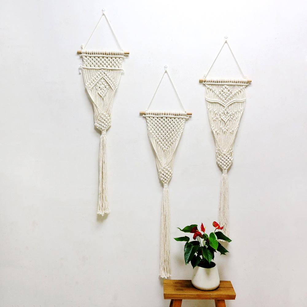 Handmade tapestry, cotton rope weaving, hanging basket, flower pot, plant mesh bag, modern bedroom, room, balcony decoration
