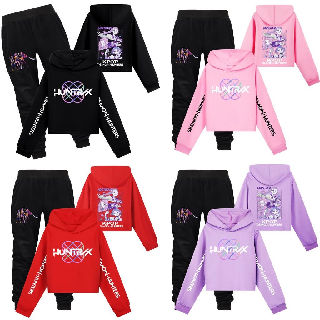 Kpop Demon Hunters Girl Child Hoodie Sweatsuit With Soft Cotton Fabric For Active Play