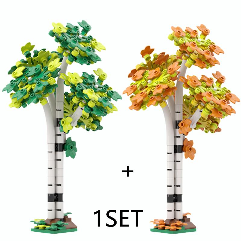 MOC Bausteine Spielzeug Modell DIY Kreative Steine Baum-Sets Bauen Garten Pflanze Wald Zusammenbauen Natürliche Stadt Straßenansicht Park Dschungel