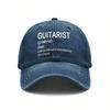 Vintage Washed Unisex Baseball Cap Guitarist Definition Hat Adjustable Casual Outdoor Gift