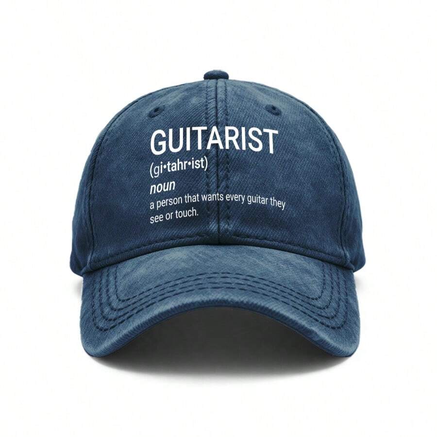 Vintage Washed Unisex Baseball Cap Guitarist Definition Hat Adjustable Casual Outdoor Gift