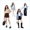 MJ STYLE Women's Plaid Long-Sleeve Casual Button-Down Shirt