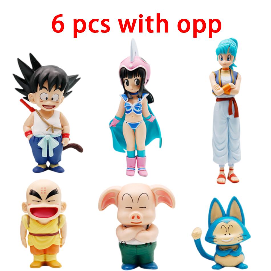 Toys Model 1-6pcs Dragon Ball Z Figures with Box Goku Chi-Chi Bulma Krillin PVC Anime ornament Collectible for Anime Fans Gift