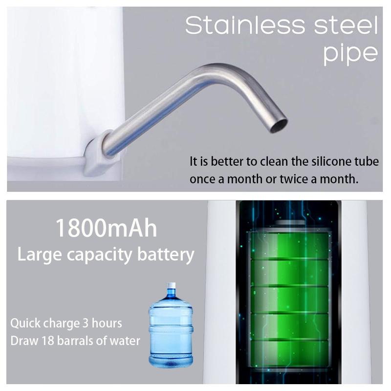 304 Stainless Steel Electric Automatic Water Dispenser Portable Gallon Drinking Bottle Switch Smart Wireless Water Pump Water Appliances