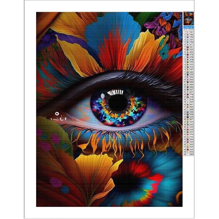 CoHraeu Eye Diamond Painting Kits for Adults-Diamond Art Kits for Eyes,Flower Eyes Gem Art Kits for Adults for Gift Home Wall Decor 8x12 inch