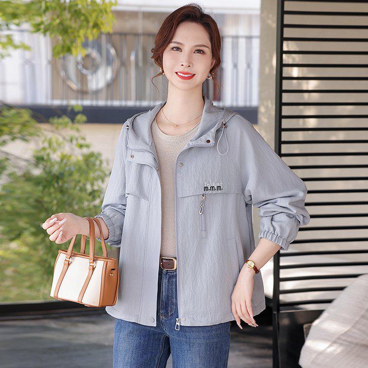 Women s Fashion Casual Hooded Jacket - Spring/Autumn Loose Fit Mother s Wear 4XL (150-165 jin)