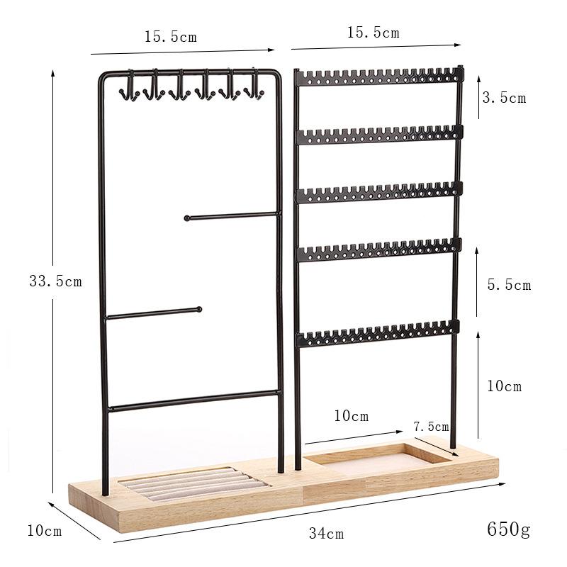 Schmuck-Displayständer Ohrringe Ring Halskette Uhr Schmuckregal Organizer Armbandständer Halter Haken Aufbewahrung mit Schmuckschale