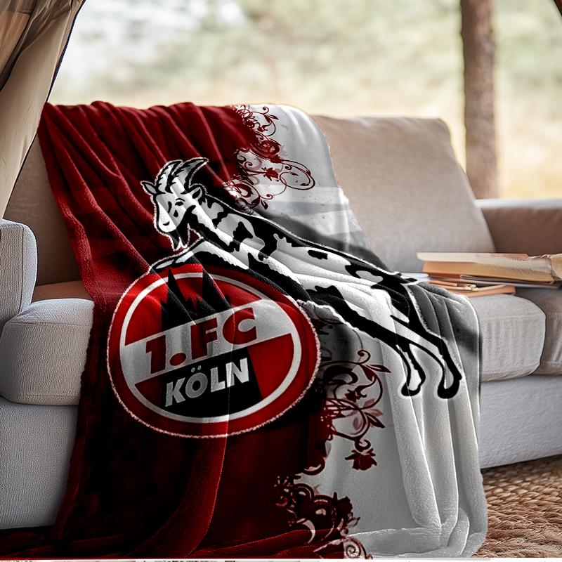 Coperta Leggera del Football Club Koln Capra Ideale per Letto Perfetta per Viaggi, Campeggio, Soggiorni, Uffici, Divani, Regalo di Natale per tifosi