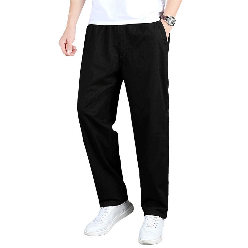 ROMON Men's Summer 100% Cotton Casual Straight Pants