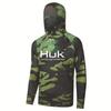 HUK Camo Fishing Jacket Men - Quick-Dry Milk Silk Hooded Sun Insect Protection Outdoor Angling Apparel