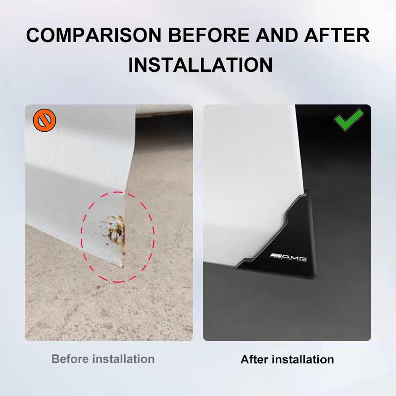 2pcs Car Door Corner Protection Decals 3D Sticker Car Styling For Mercedes Benz AMG W212 W205 W246 W177 W176 W213 GLC GLE GLS ML Welcome Laser Lamp