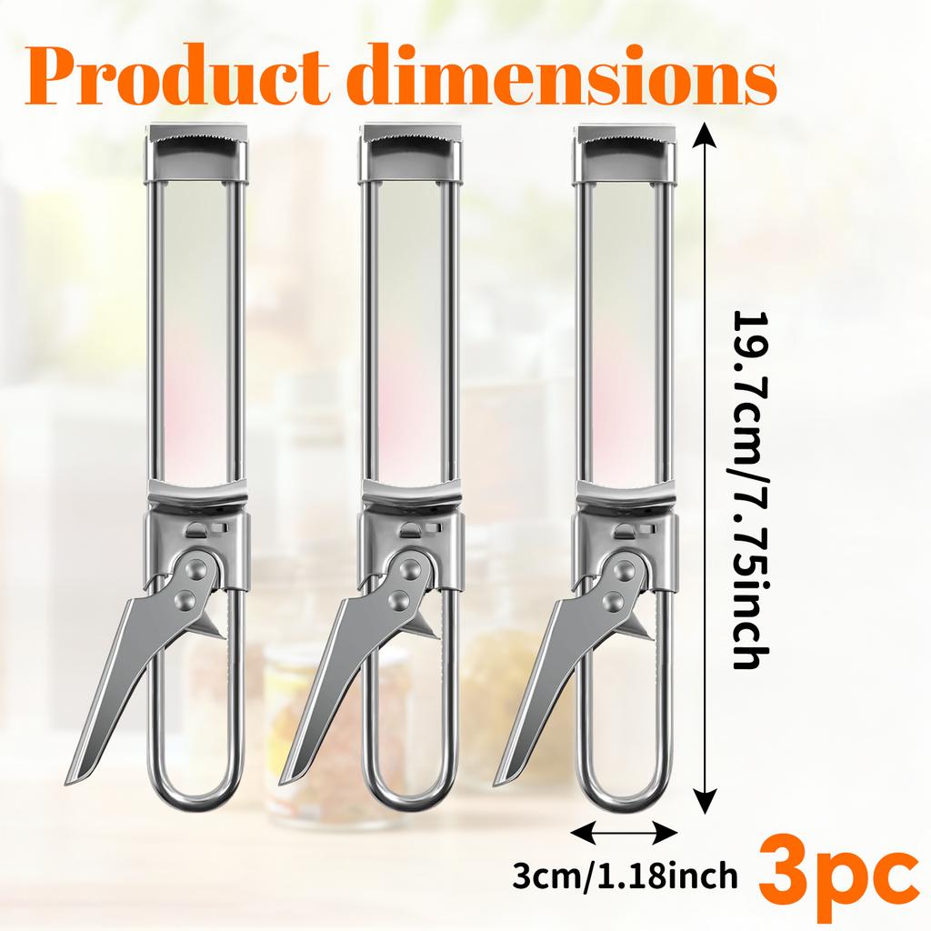 1pc New Non-slip Stainless Steel Can Opener Adjustable Bottle Opener Adjustable Multifunctional Stainless Steel Can Opener