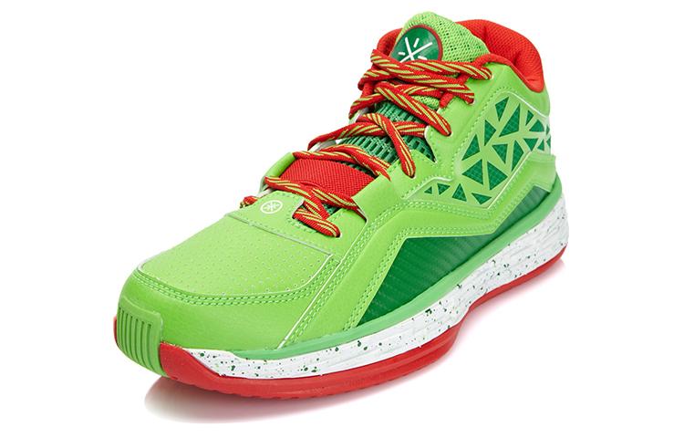 Li Ning Wade Fission 2.5 Mid top Basketbalové boty Unisex Zelená Červená ABFK031-4