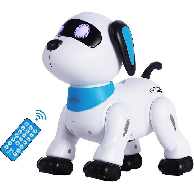 yiman Remote Control Robot Dog Toy – Programmable Smart Robot Dog for Kids 3+, Interactive Dancing & Sound, RC Stunt Robot Toys with LED Eyes,