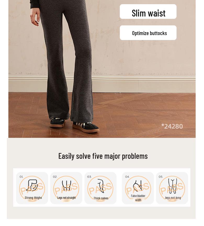 Pantalon Évasé Stretch Taille Haute pour Femme - Élégant, Confortable et Polyvalent pour l'Automne et l'Hiver