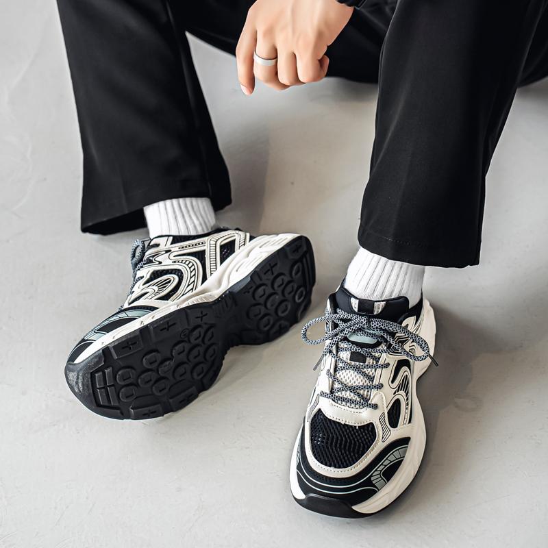New Fashion Men 's Four Seasons Comfortable Thick Sole Shoes Students Boys GirlsTrending Soft Sole Breathable Casual Running Sneakers