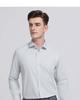 [10% Mulberry Silk] Langdeng Summer New Men's Shirt Anti Wrinkle Plaid Formal Business Long Sleeve Shirt