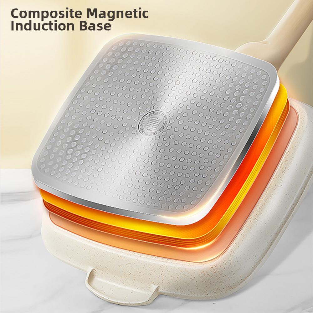 COOKER KING Fried Egg Pan Partition Frying Pan3 In1 Breakfast Frying Pan Multifunctional Non-Stick Barbecue Lunch Pancake