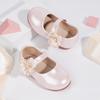 2026 Spring Little Girls' Lace Princess Shoes - Soft Sole, Round Toe Leather Flats
