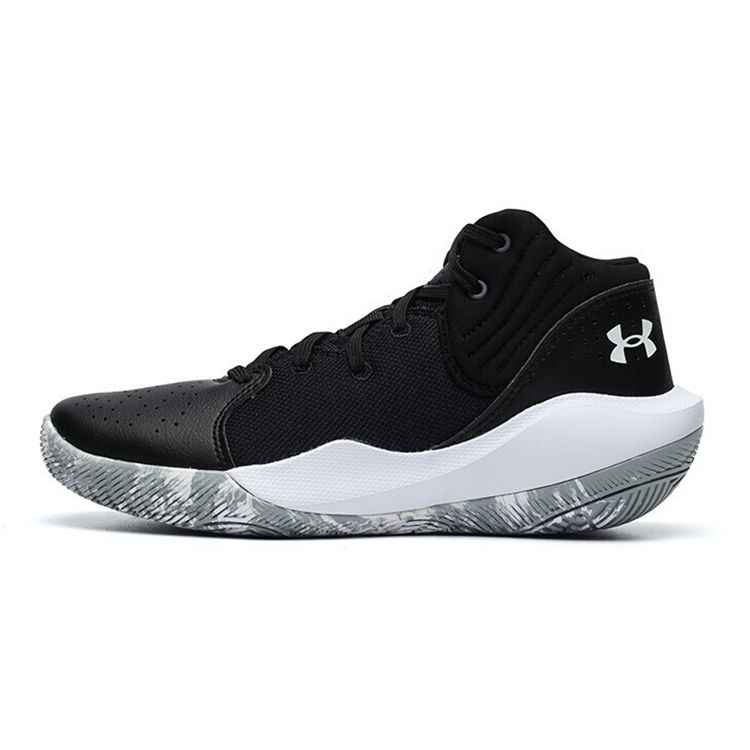 Under Armour Jet 21 Non-Slip Durable Mid-Top Kids Basketball Shoes Kids sneaker Black 3025349-001
