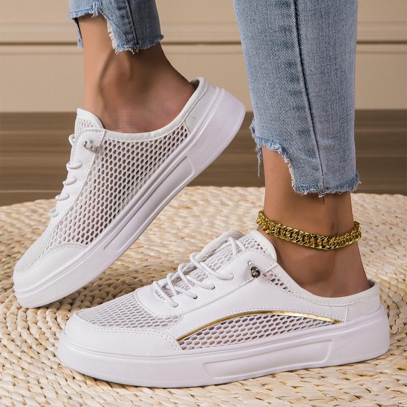 Womens Shoes White Sneakers Flat Casual Shoes Breathable Comfortable Women Slippers Shoe for Women Lace Up Women Vulcanize Shoes