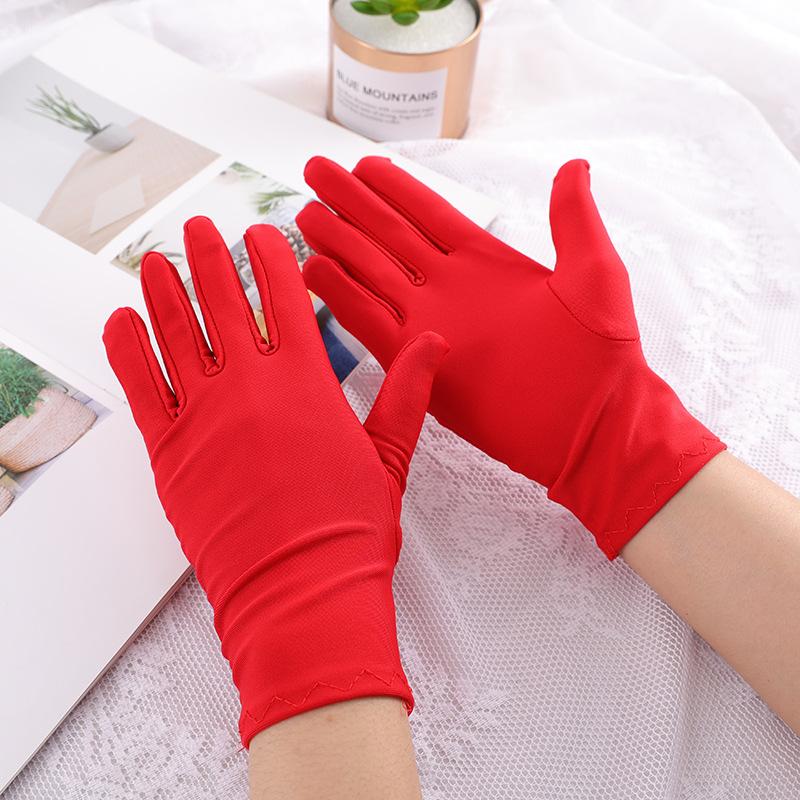 Damen Sonnenschutz Kurzarm Radfahren Überwurf Narben Spandex Einfarbig Etikette Handschuhe Mehrfarbig Atmungsaktiv Dünn Elastizität Weich