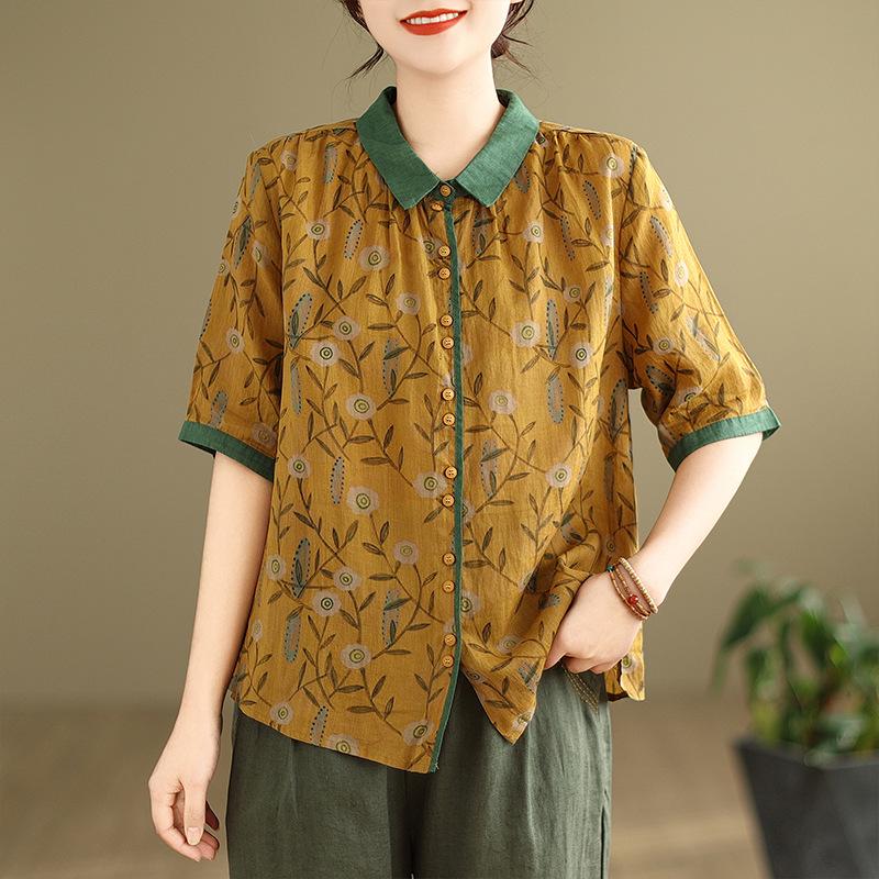 2025 Κορεάτικου Στυλ Μεγάλο Μέγεθος Αδυνατιστικό Ρετρό Δύο Τεμαχίων Βαμβακερό Λινό Καλοκαιρινό Κοστούμι για Γυναίκες