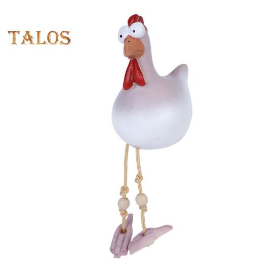 

Статуэтка курицы с большими глазами, статуэтка курицы из смолы с длинными ногами, скульптура курицы, украшения для сада, двора, балкона белый