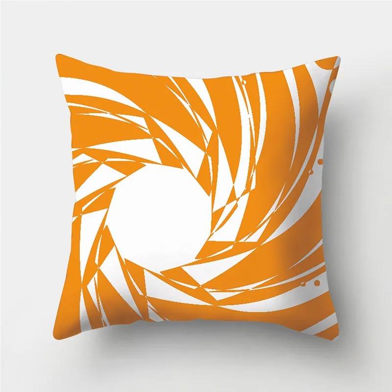 Orange Warm Color Irregular Pattern Series Pillowcases Geometric Striped Pillowcases Sofa Car Sofa Living Room Decoration