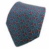 Great Tie Cravate All-over Pattern Navy Silk Mens Used