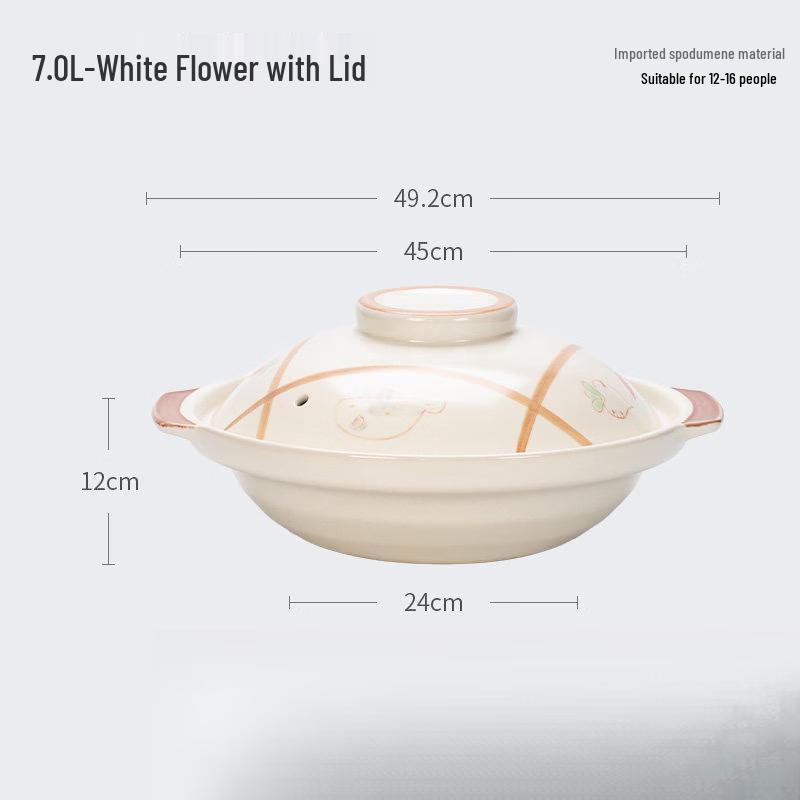 

LIEI Commercial Ceramic Shallow Casserole with Lid, 7000ml