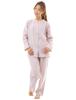 Gifts of Brilliance Gauze Long Sleeve Collarless Pajamas for Fall Women's (Gift Set) (M, Pink) PJ_2220