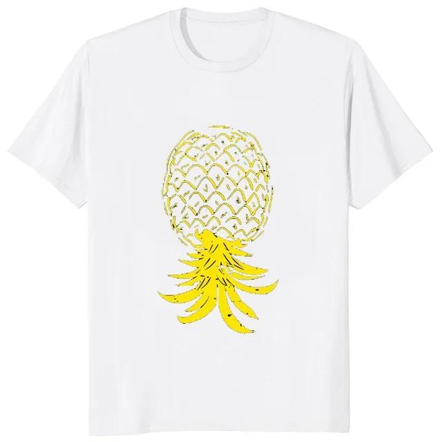 

Upside Down Pineapple Printed Tee Swinging Lifestyle TShirts Swinger Unisex Women Tshirts Valentines Day Tops Casual Tees S